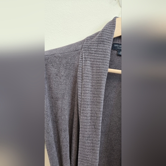 Barefoot Dreams Drape Rib Cozy Chic Ultra Lite Grey Belted Cardigan Medium - Picture 6 of 9